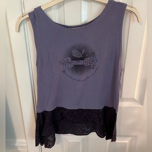 Purple with lace flowy tank